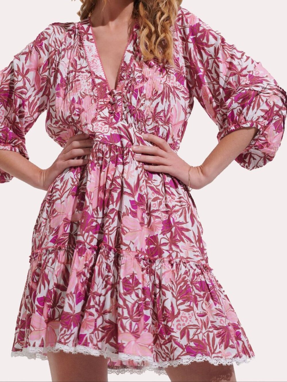 POUPETTE ST BARTH Bera Mini Dress in Pink Orchid Medium